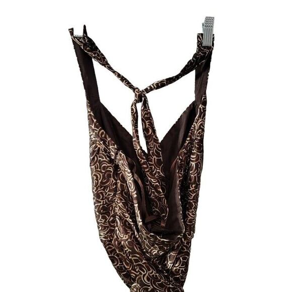 BCBG Maxazria Brown Silk Halter Dress Mini X-Small Sexy Night Out - Picture 7 of 15